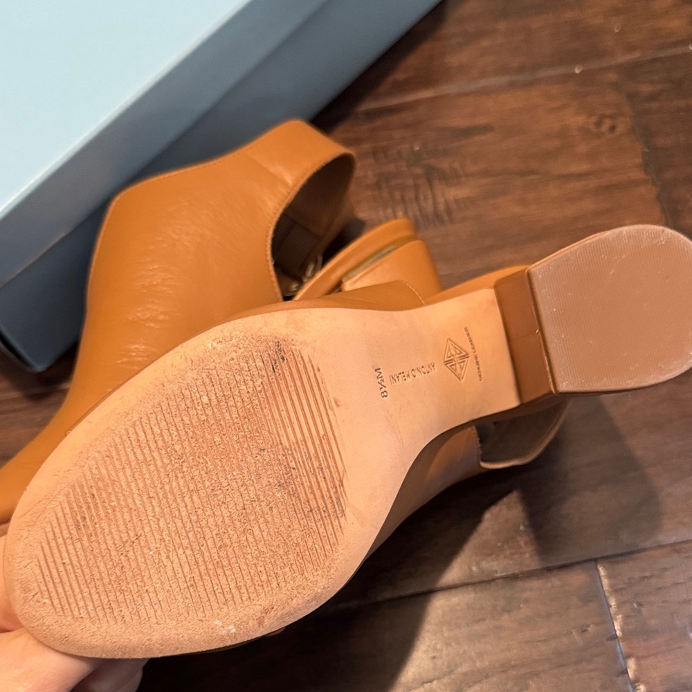 ANTONIO MELANI Camel Peep Toe Slingback Heels - Picture 4 of 4